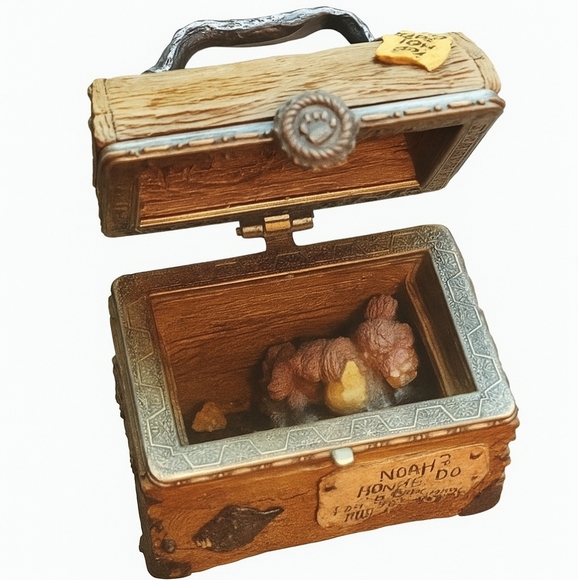 Noah's Toolbox retired 1.75 x 2in Boyds Bearstone 1995 trinket box NIB 2434 - Picture 1 of 10